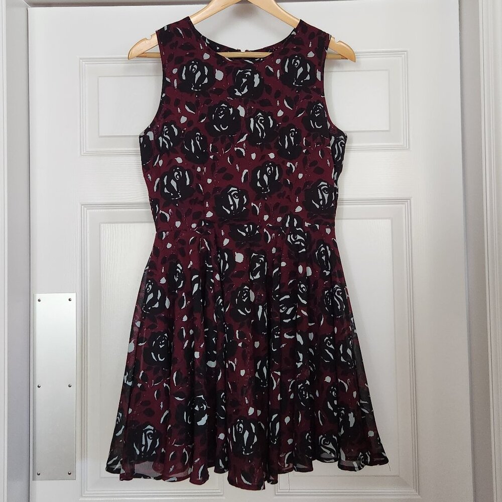 Maison Jules Dress Fit Flare Cutesy Floral Print